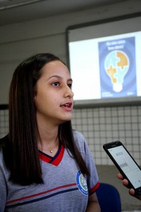 Milena Lins, estudante do Clube Protagonismo