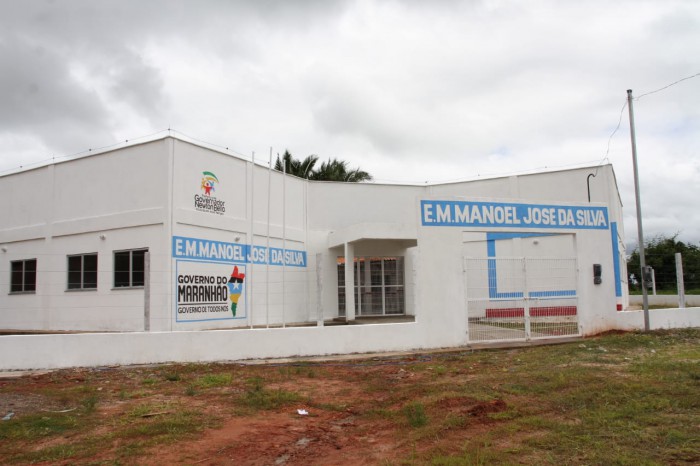 Fachada da Escola Manuel José Da Silva, que será entregue no povoado Barracão de Madeira, em Governador Newton Bello