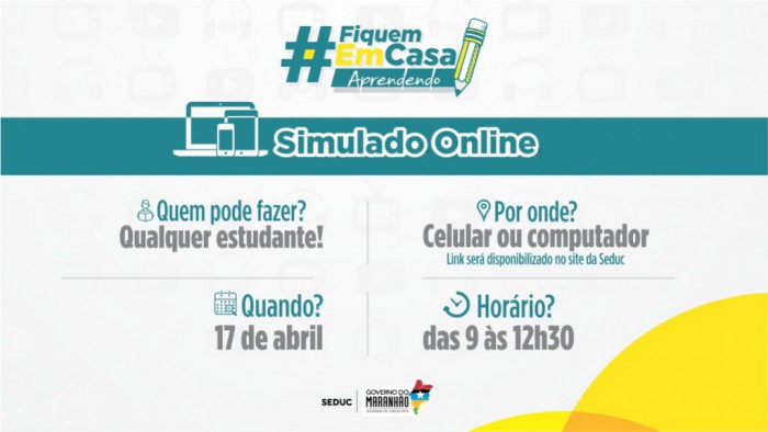 Governo realizará Simulado Online para estudantes maranhenses amanhã (17)